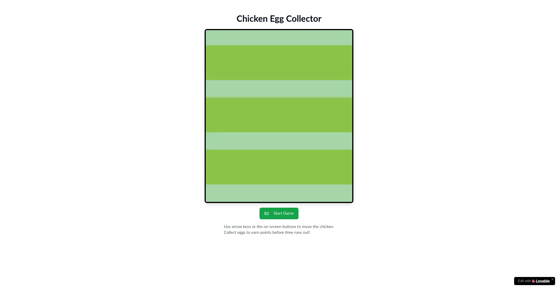 Website screenshot of Chicken-road-games-fun.lovable.app