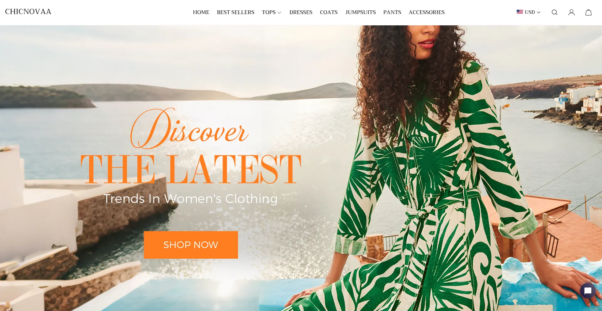 Website screenshot of Chicnovaa.com