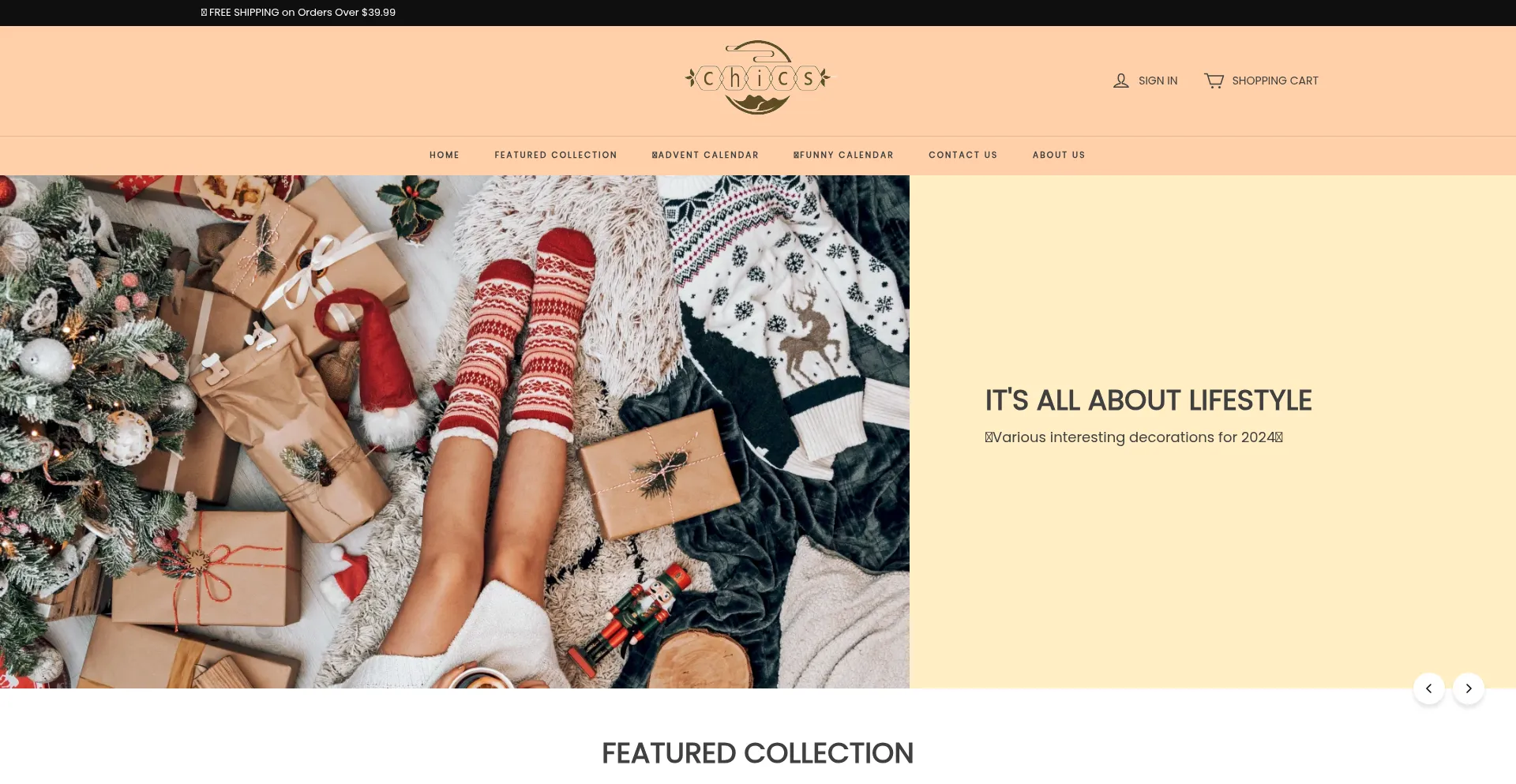 Website screenshot of Chicshouse.com