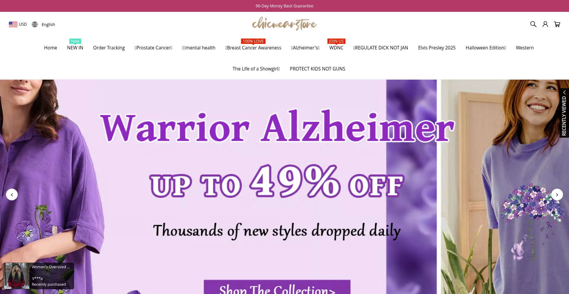 Website screenshot of Chicwearstore.com