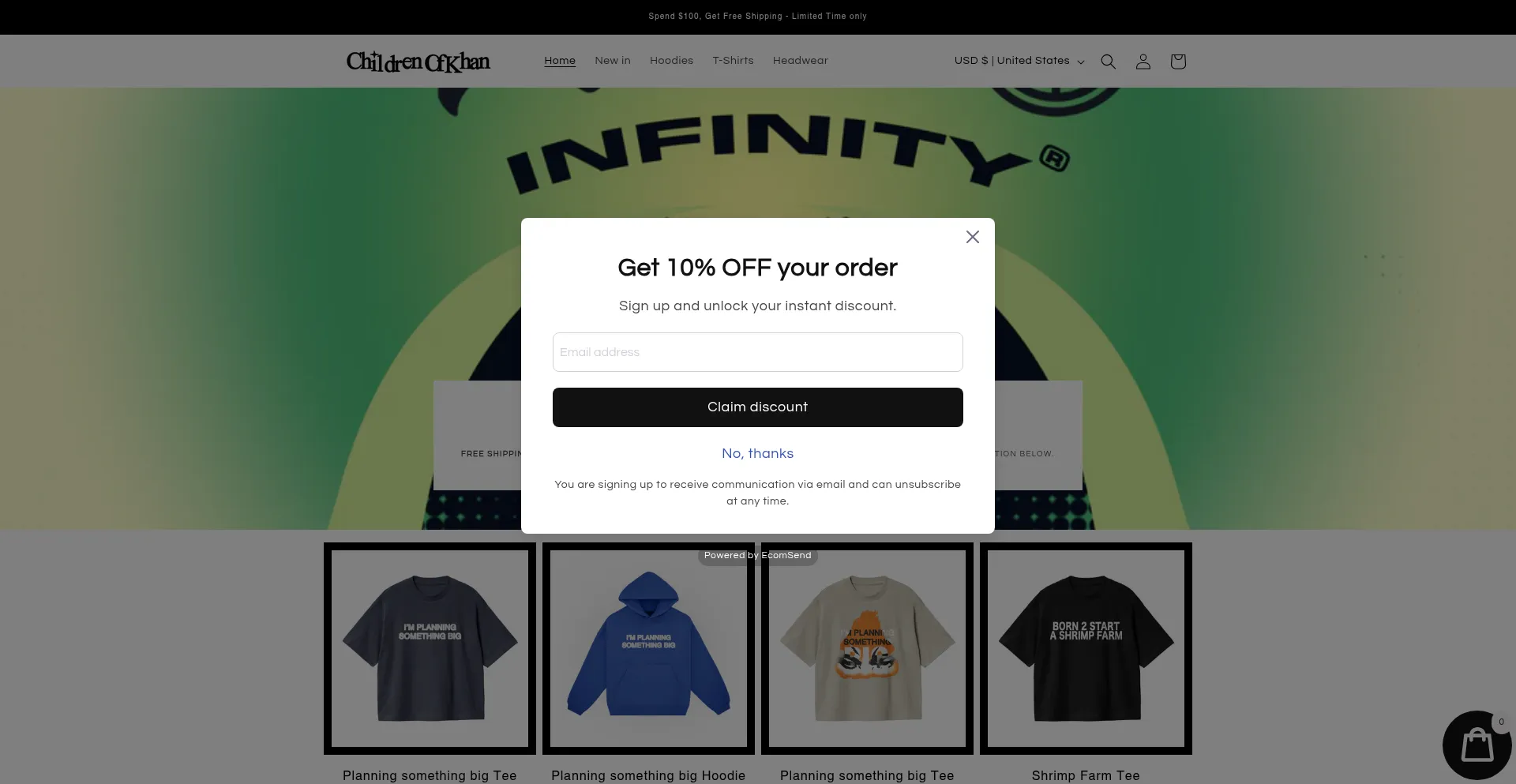 Website screenshot of Childrenofkhan.com