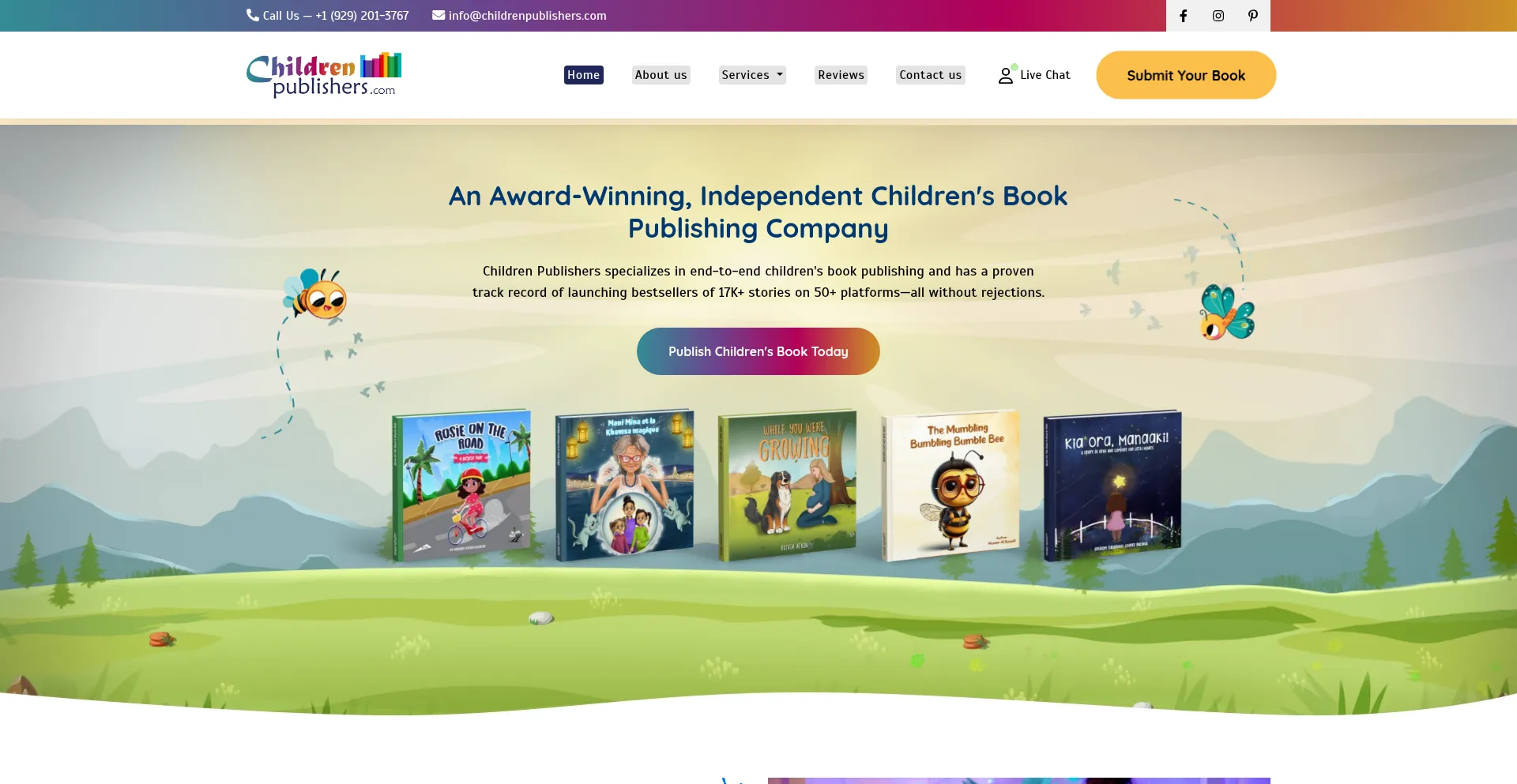 Website screenshot of Childrenpublishers.com