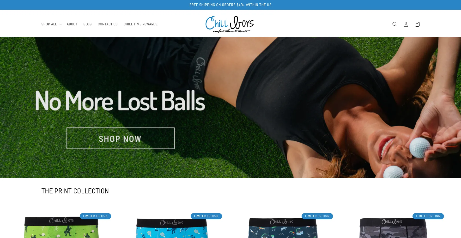 Website screenshot of Chillboys.com