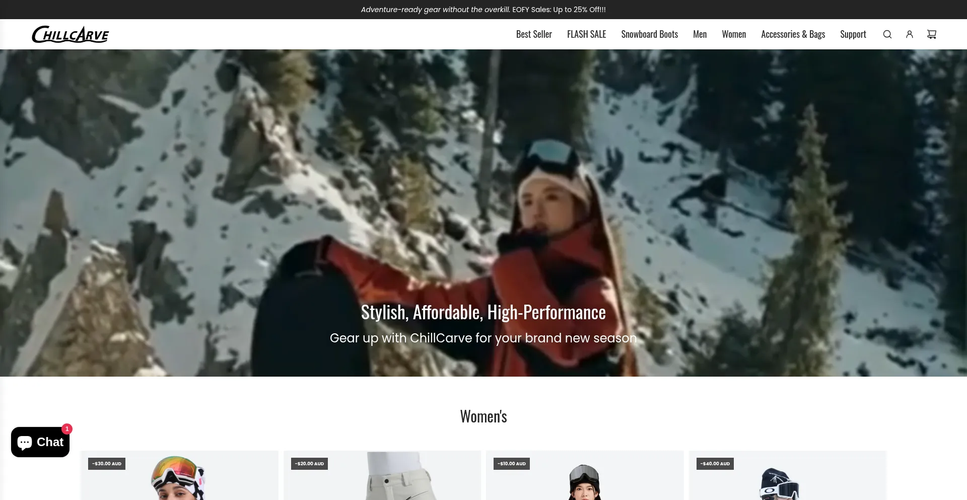 Website screenshot of Chillcarve.com