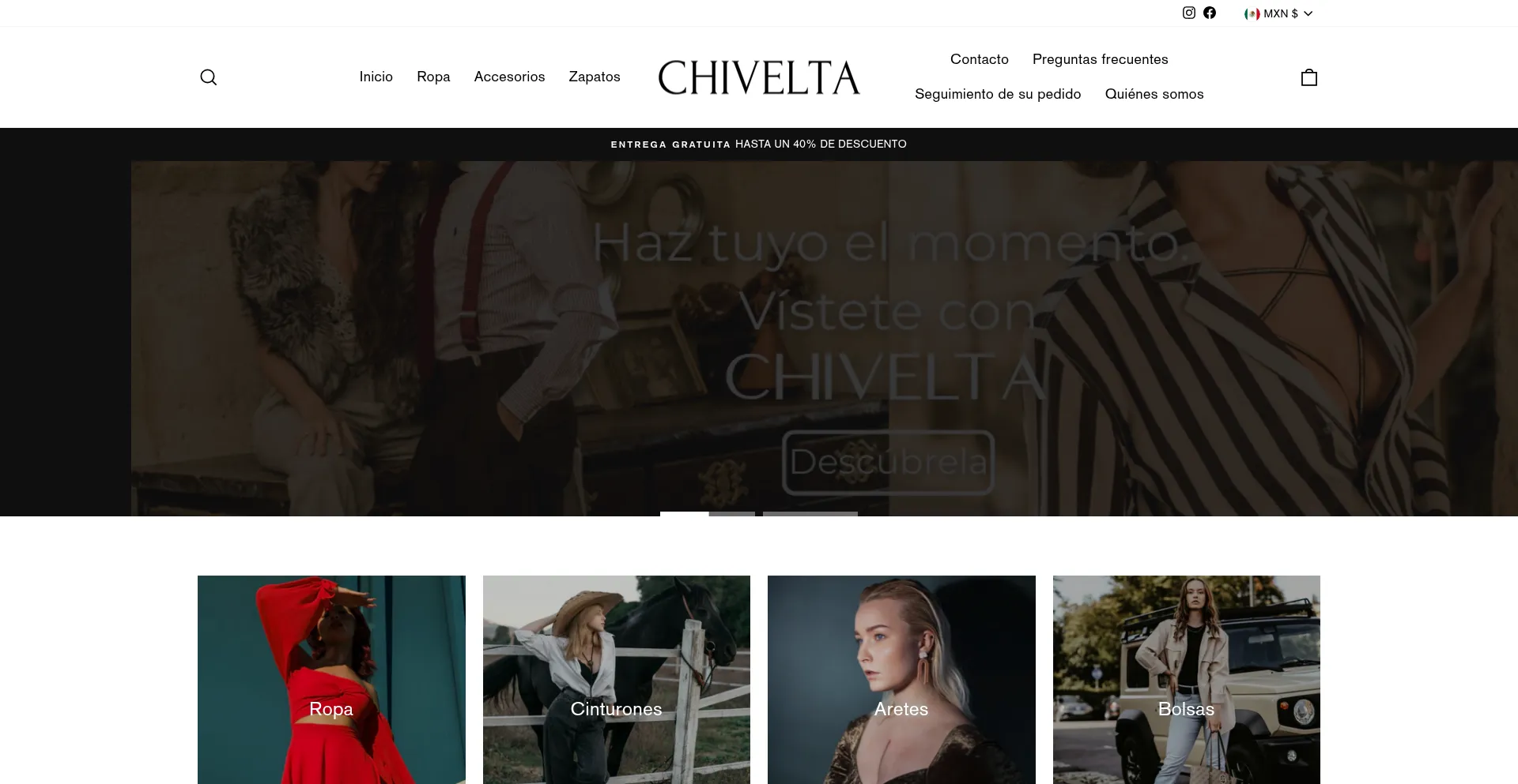 Website screenshot of Chivelta.com
