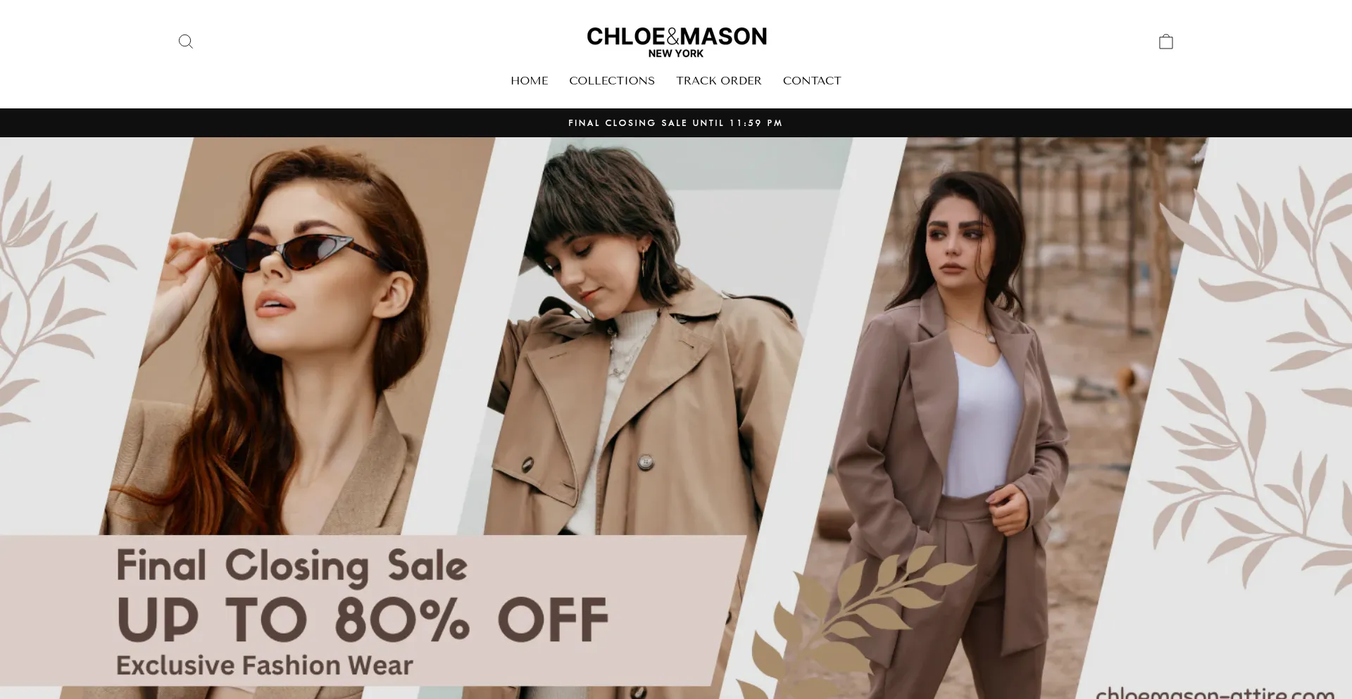 Website screenshot of Chloemason-attire.com