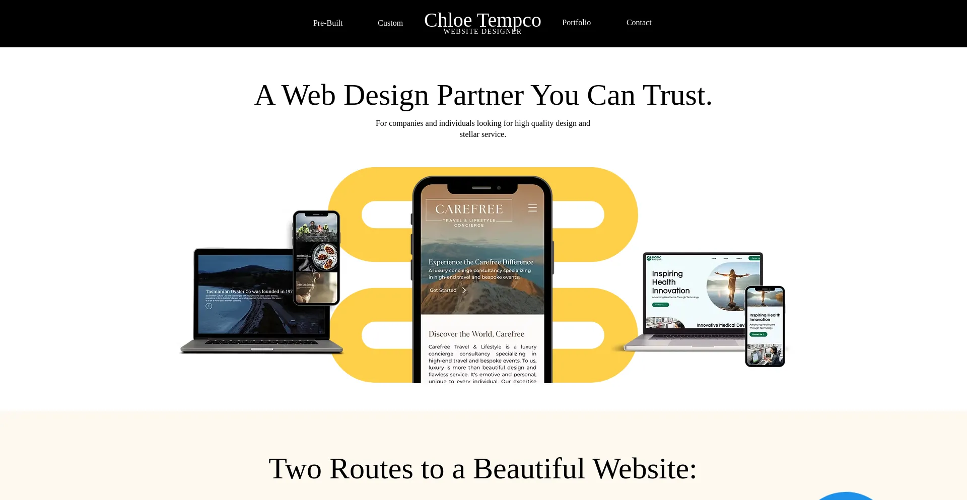 Website screenshot of Chloetempco.com