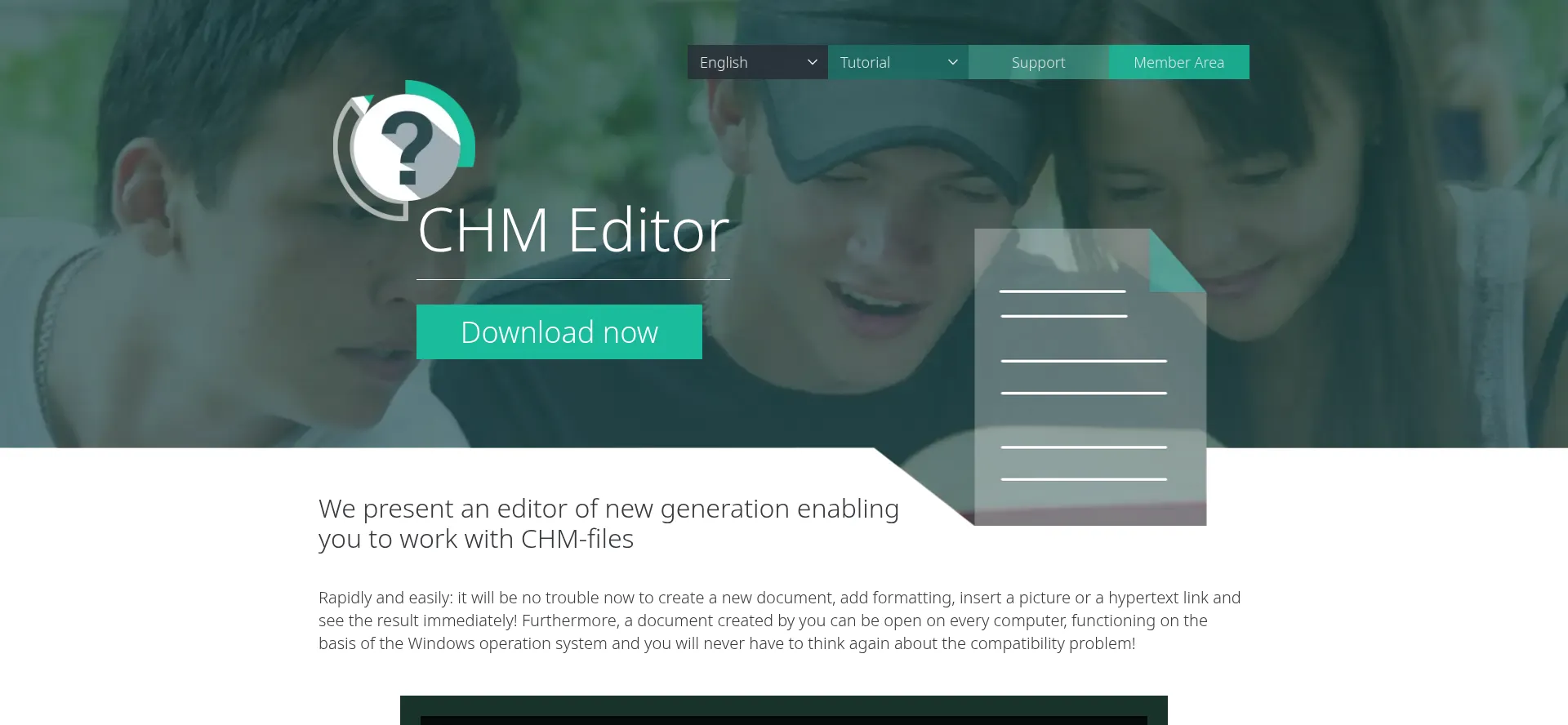 Website screenshot of Chmeditor.com