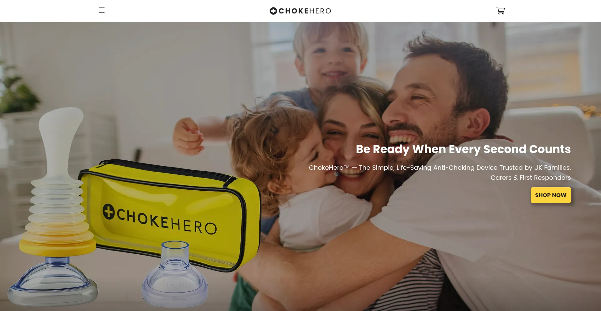 Website screenshot of Chokehero.com