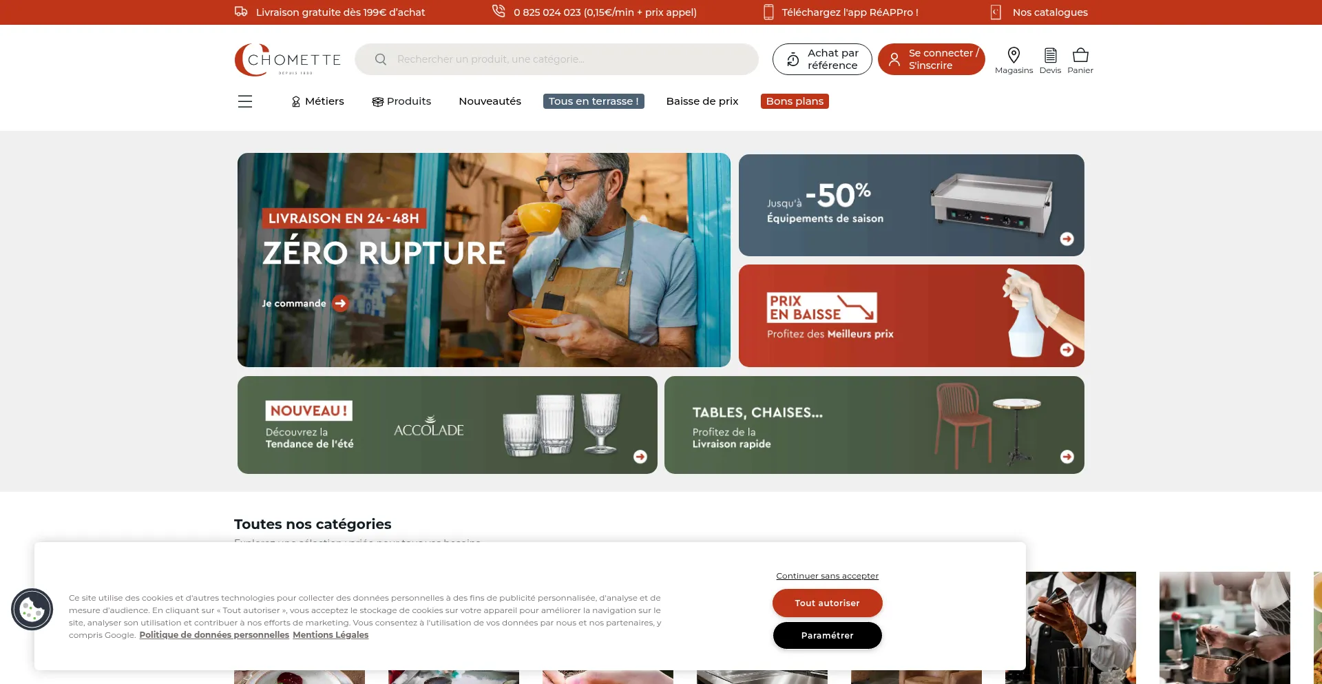 Website screenshot of Chomette.com