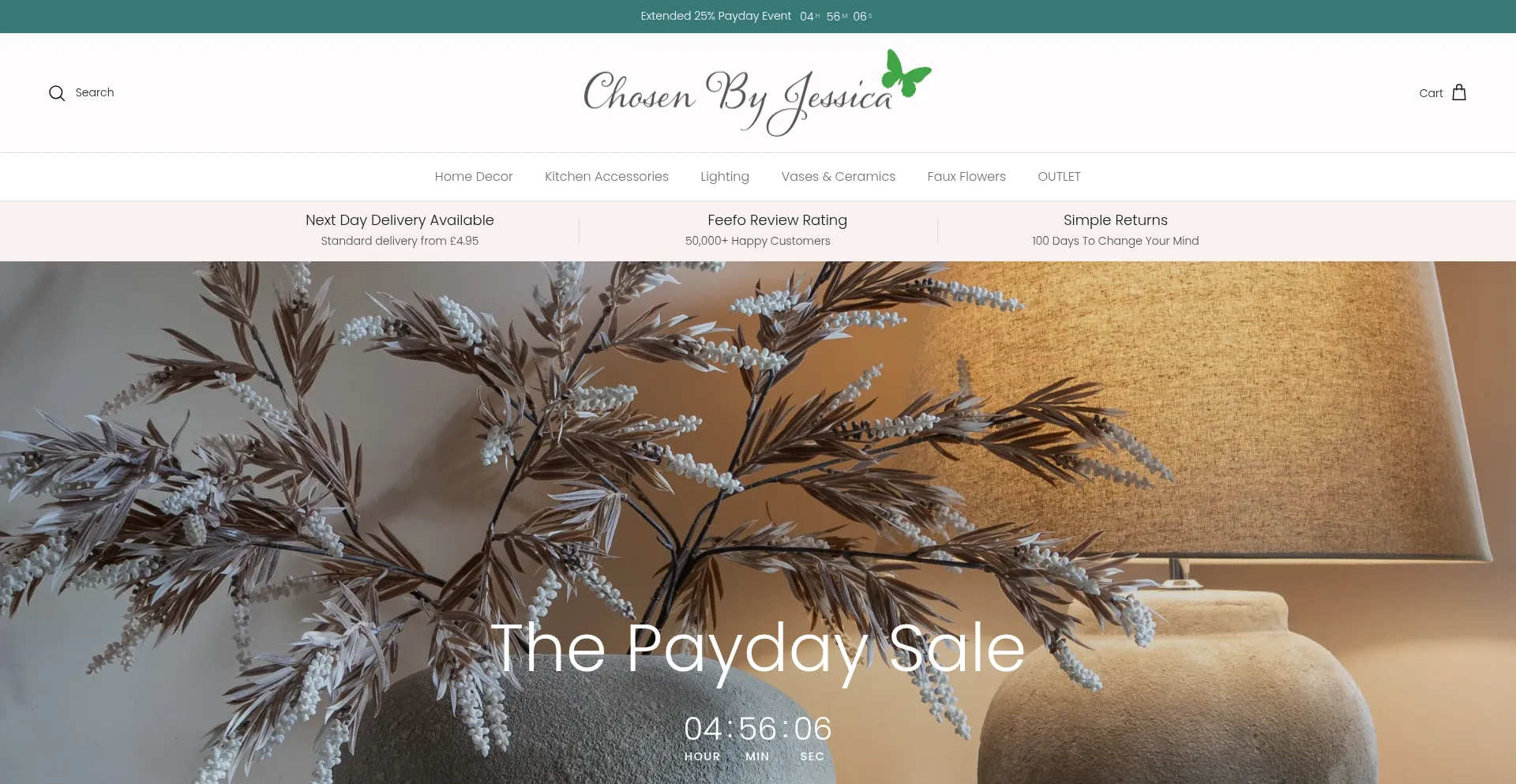Website screenshot of Chosenbyjessica.co.uk