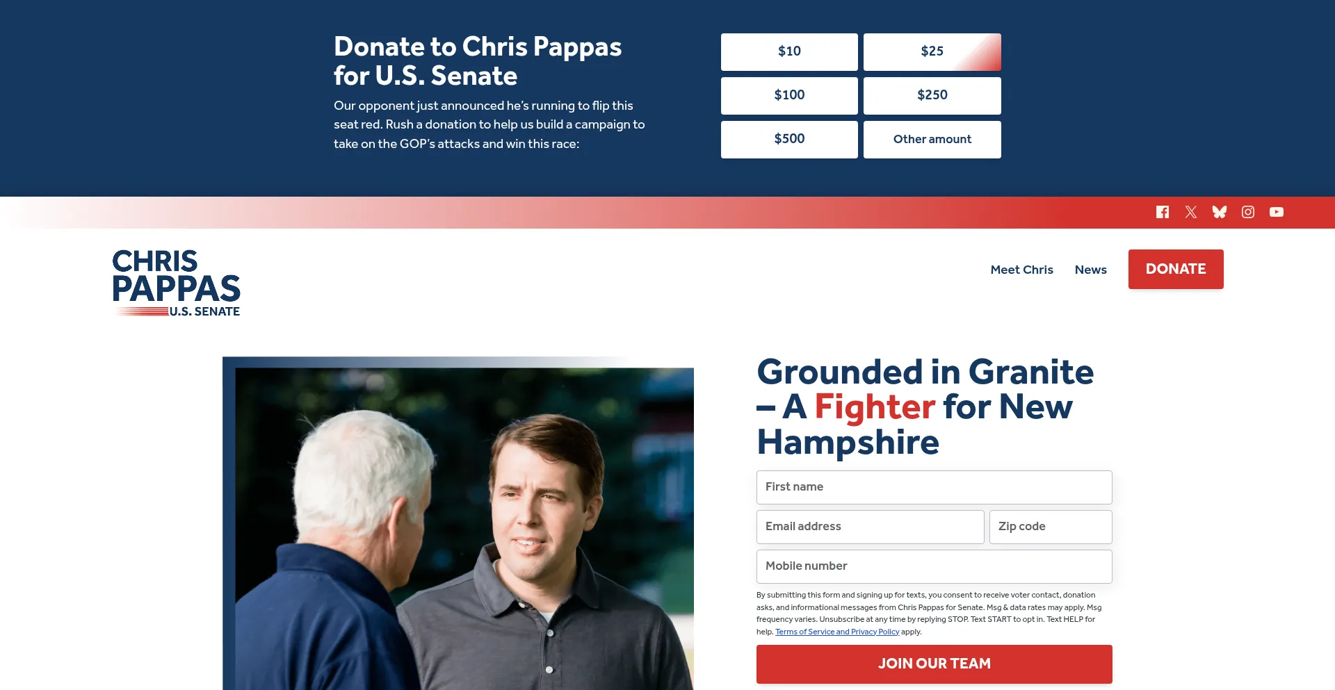 Website screenshot of Chrispappas.org