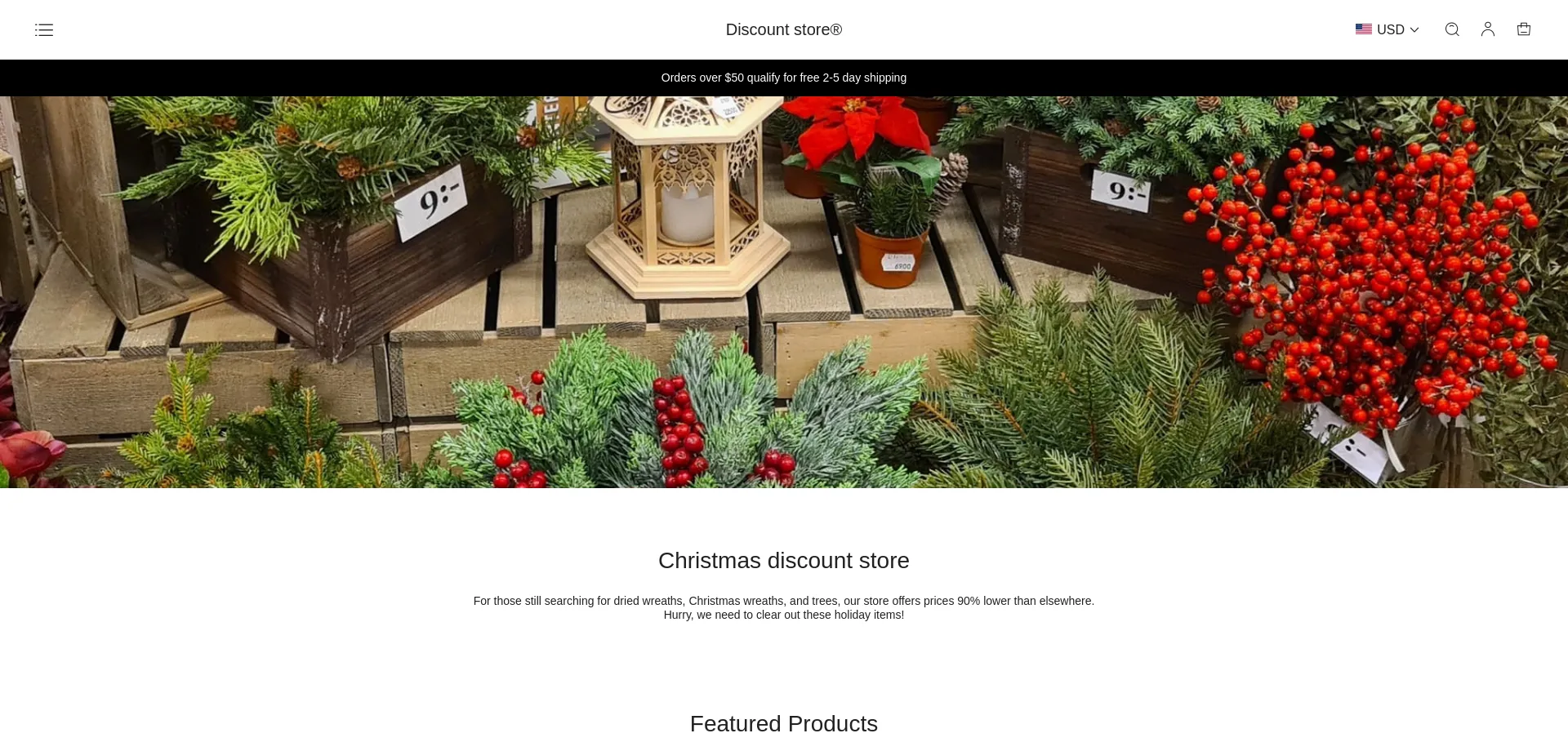 Website screenshot of Christmas-discountstore.com