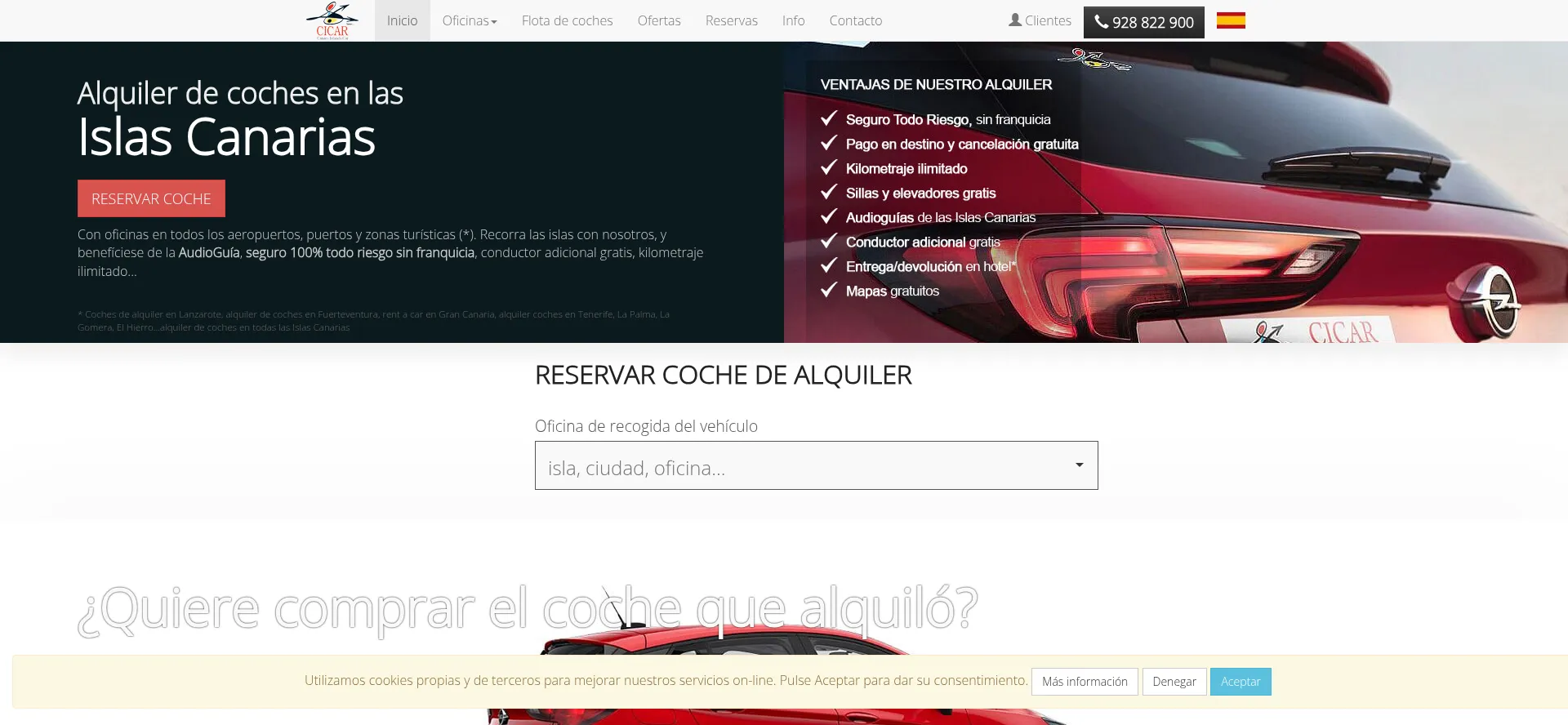 Website screenshot of Cicar.com
