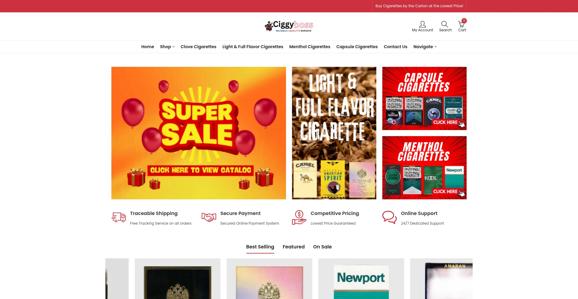 Website screenshot of Ciggyboss.com