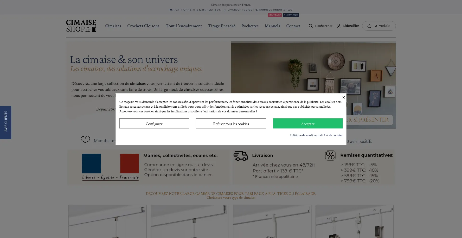 Cimaise-shop.fr Screenshot