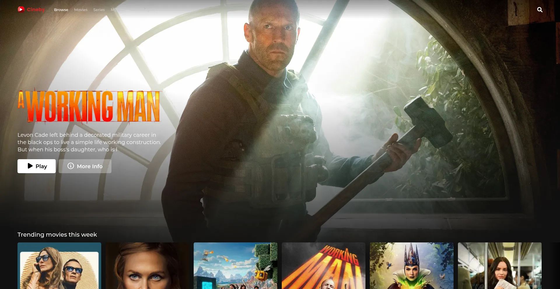 Website screenshot of Cineby.xyz