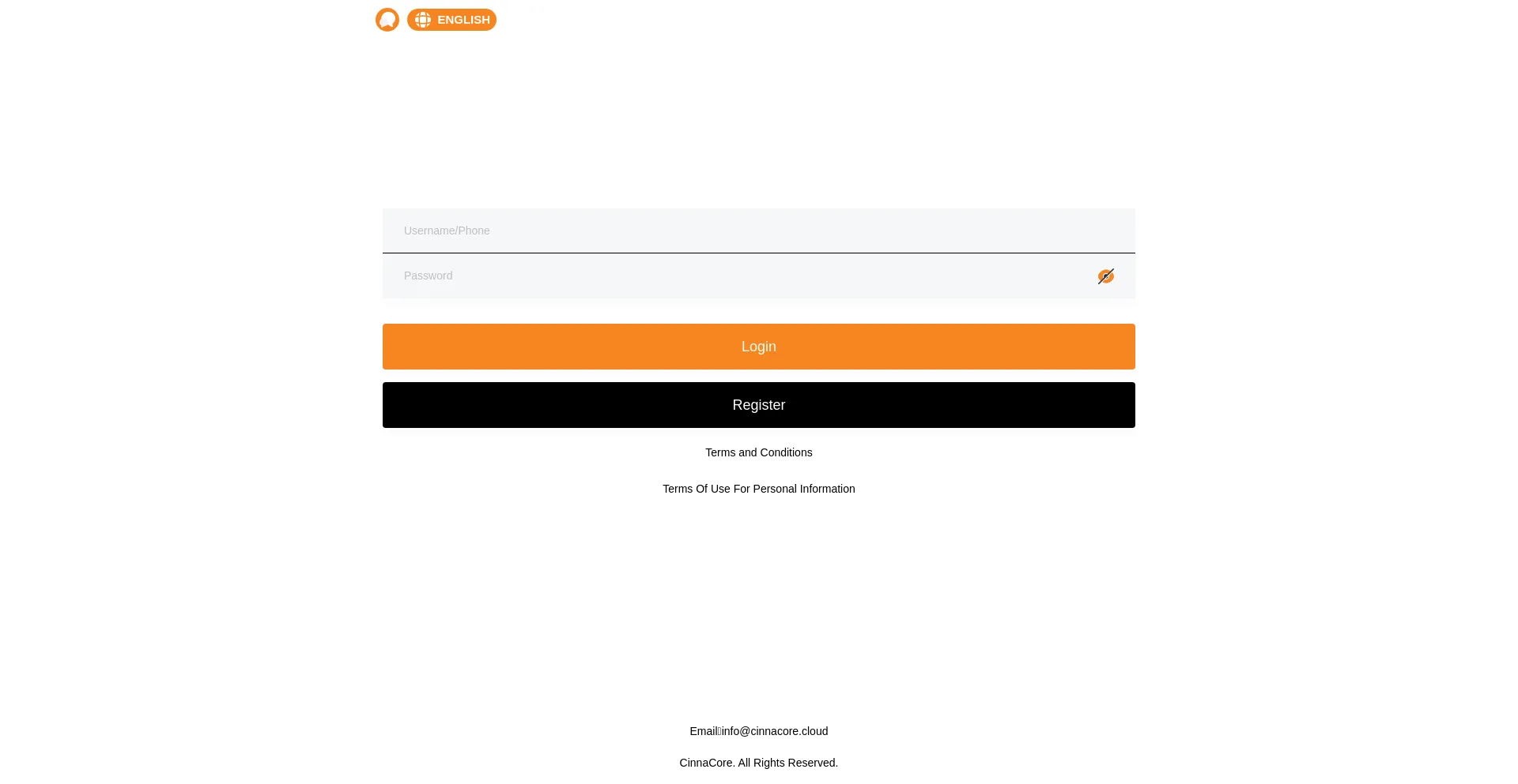Website screenshot of Cinnacore.top