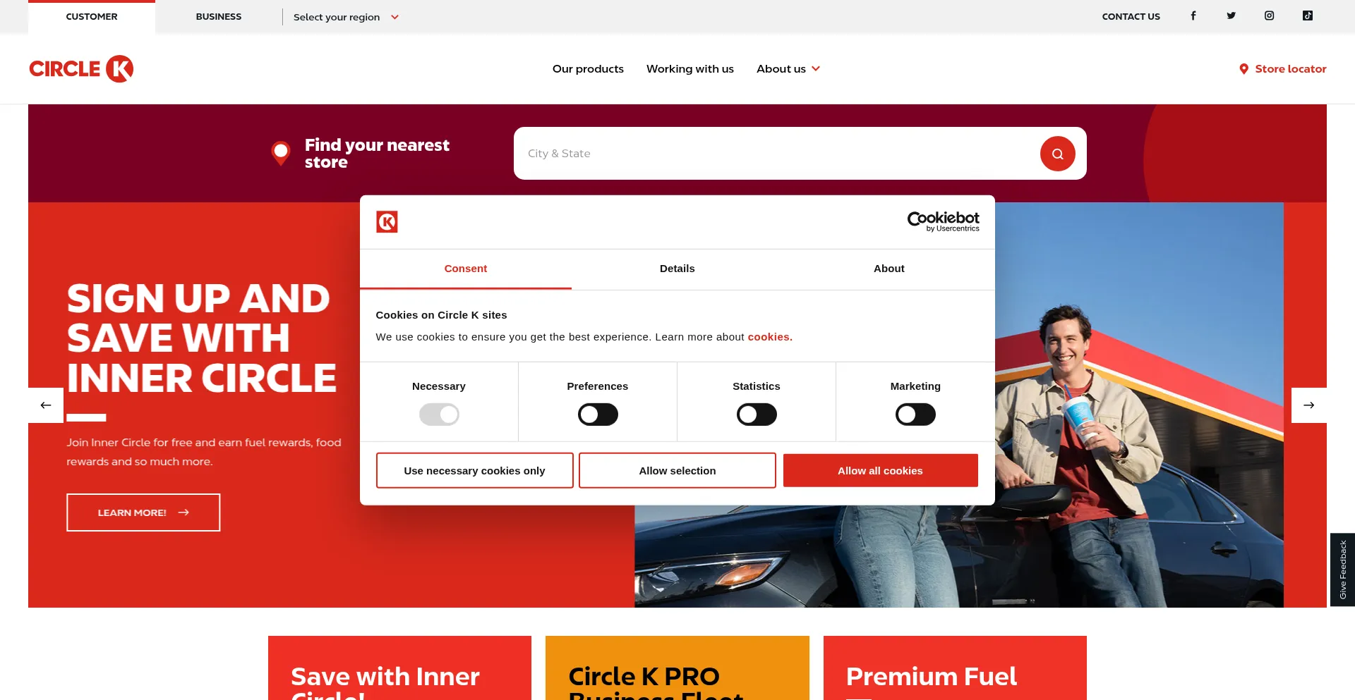 Circlek.com Screenshot