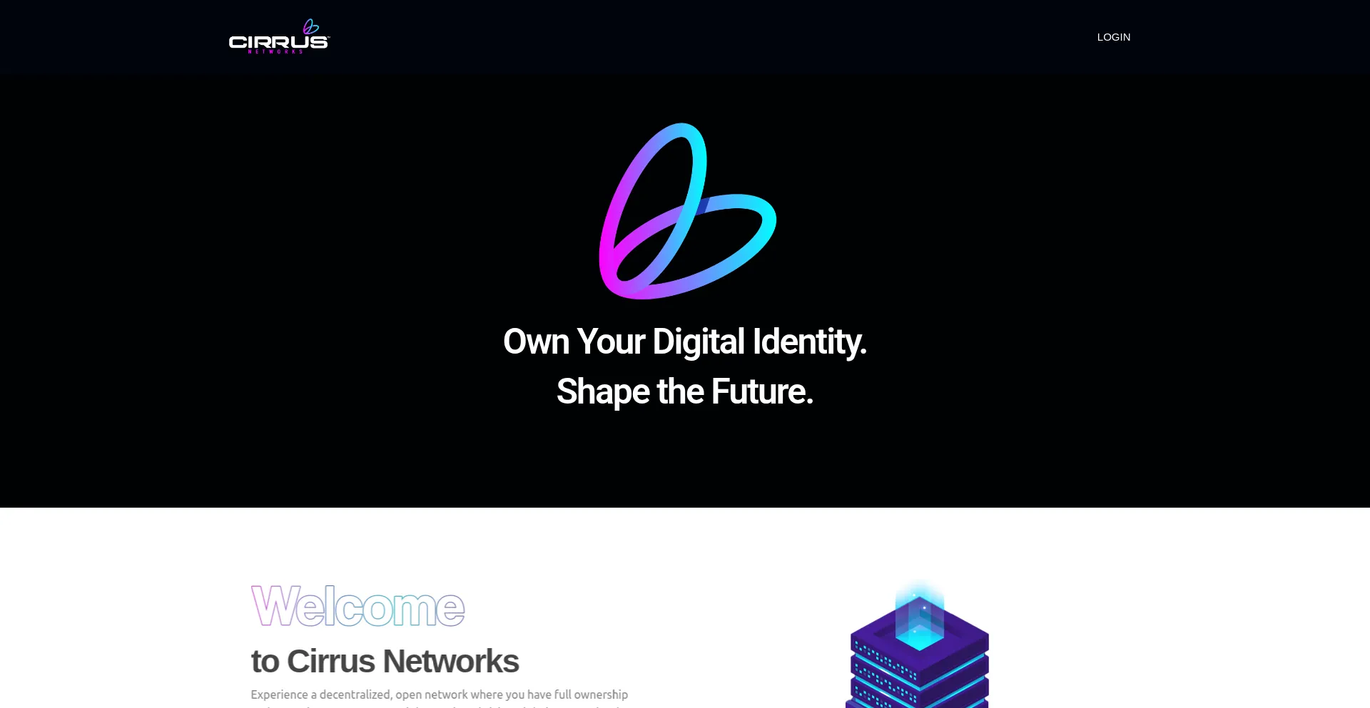 Website screenshot of Cirrusnetworks.io
