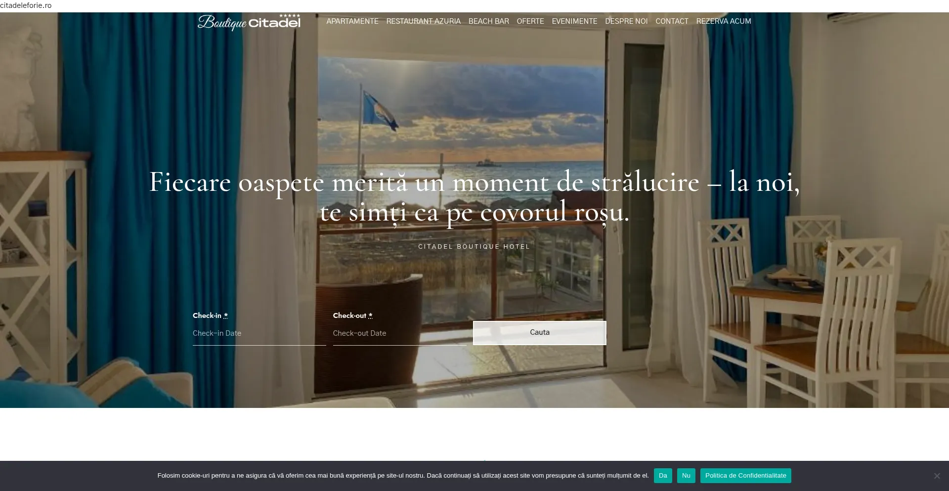 Website screenshot of Citadeleforie.ro