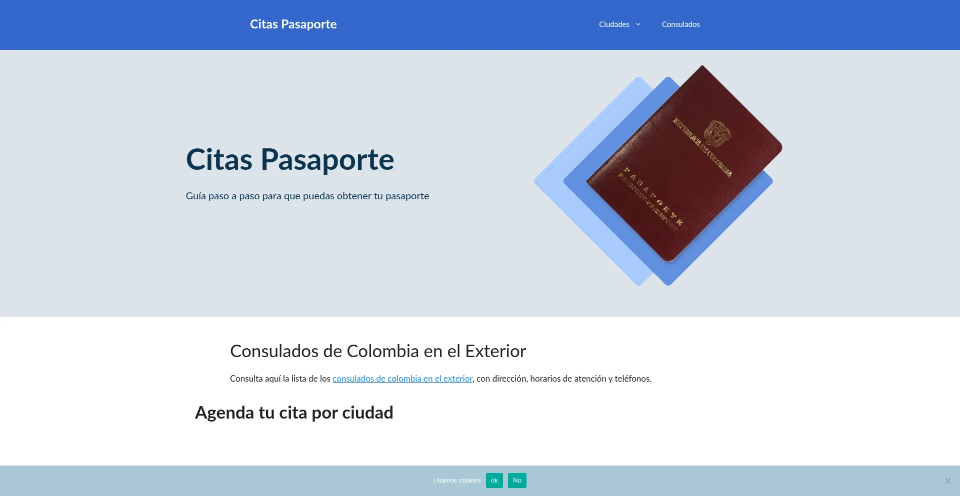Website screenshot of Citas-pasaporte.com