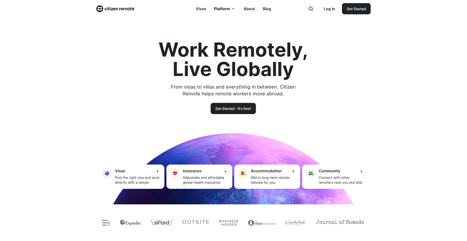 Website screenshot of Citizenremote.com