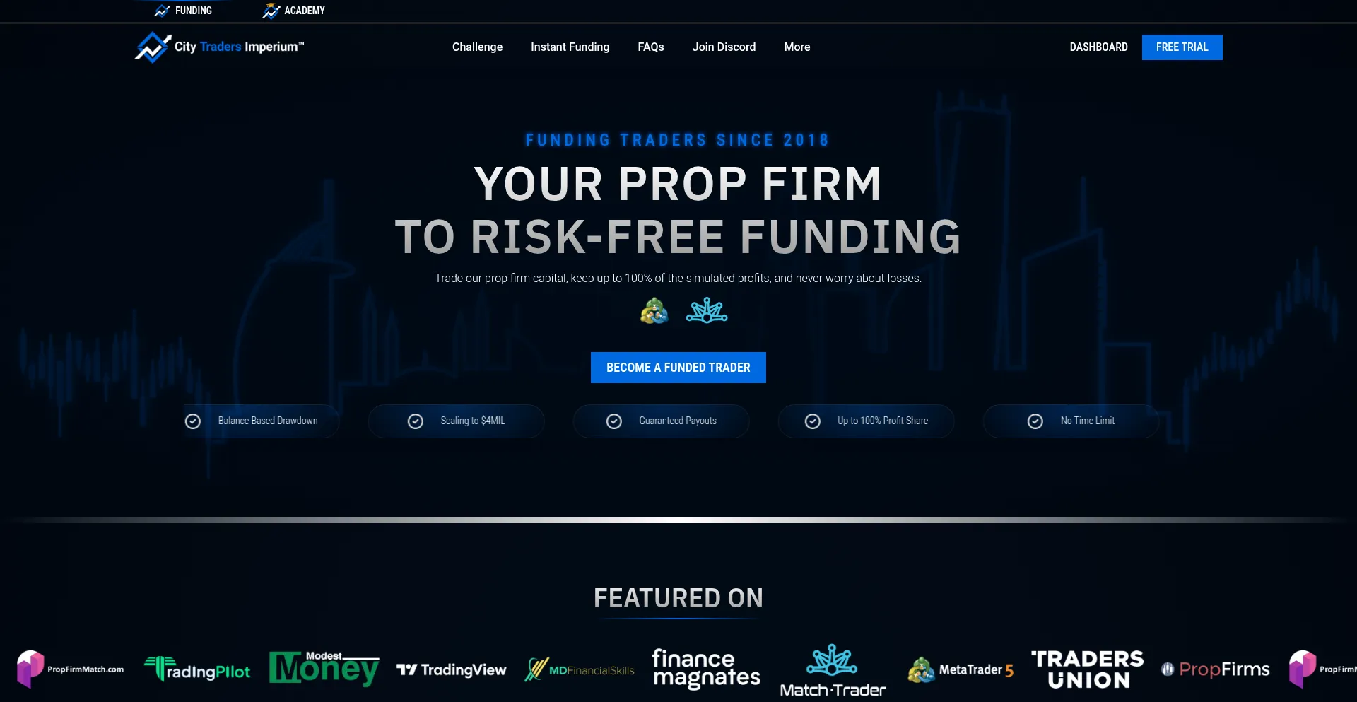 Website screenshot of Citytradersimperium.com