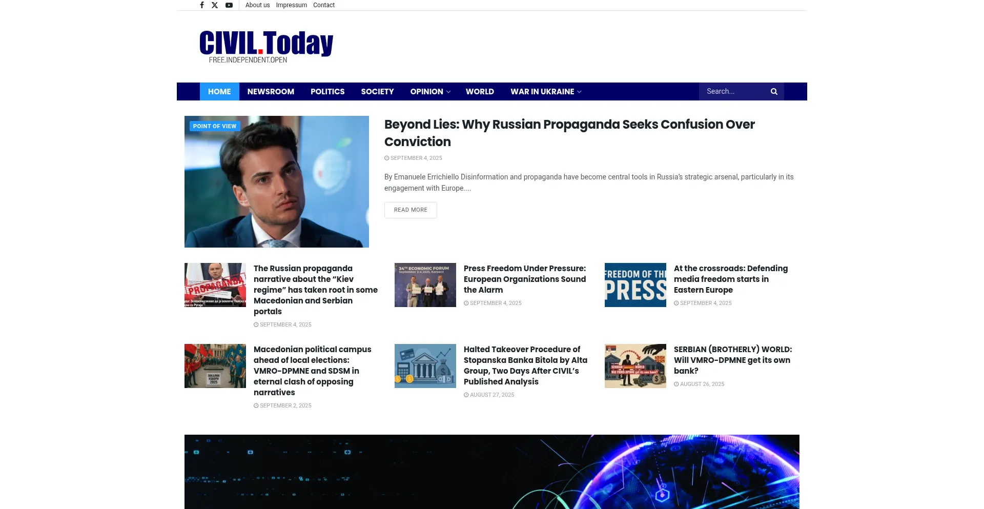 Website screenshot of Civil.today