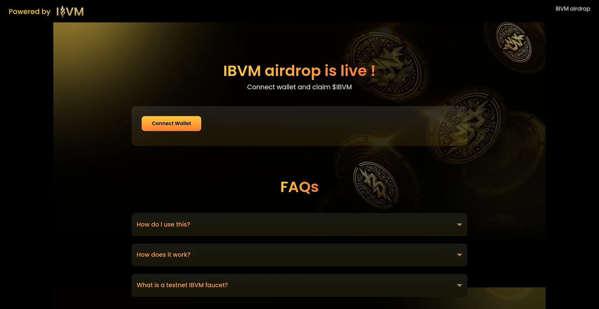 Website screenshot of Claim-ibvm.xyz