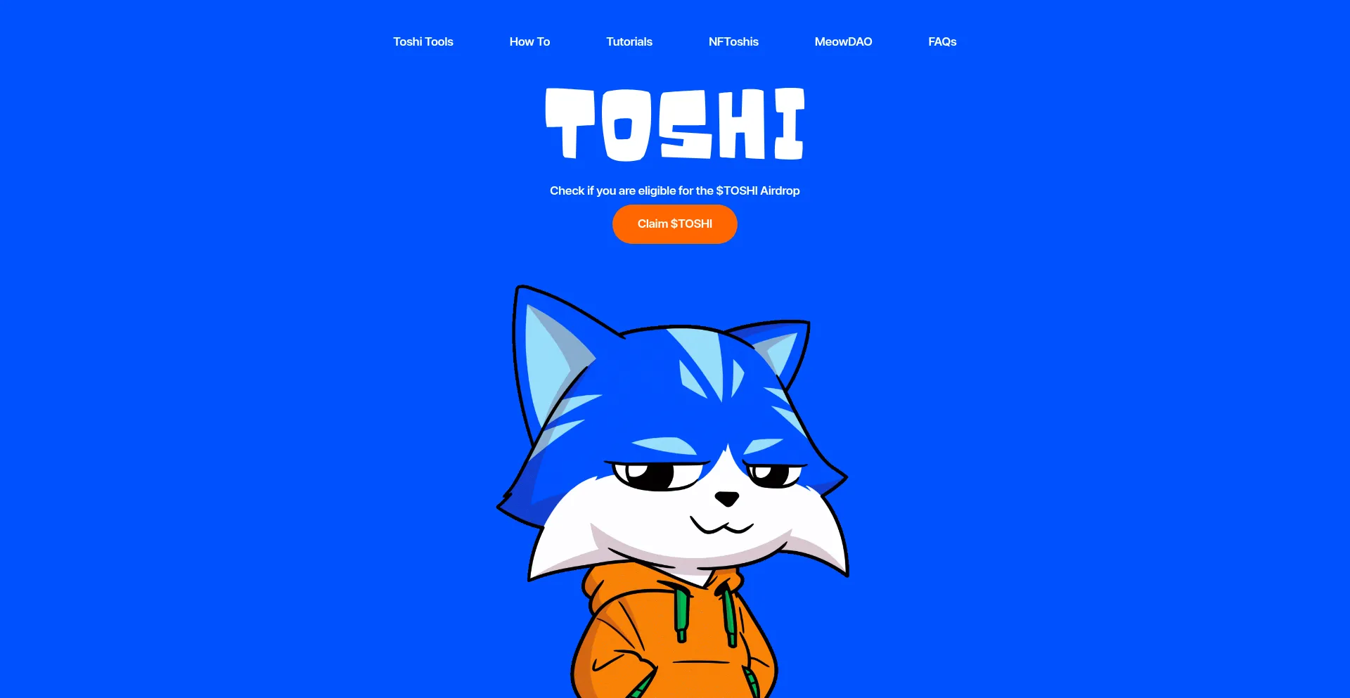 Website screenshot of Claimtoshitokensairdrop.vercel.app