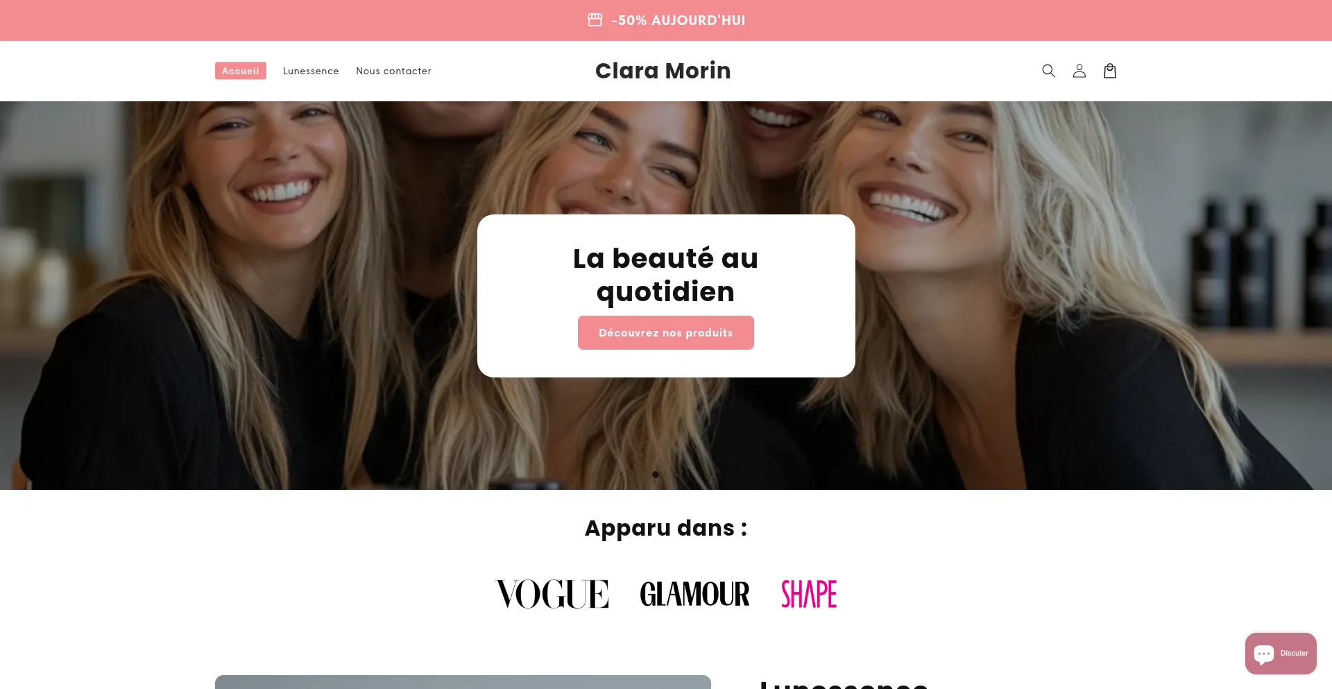 Website screenshot of Clara-morin.com