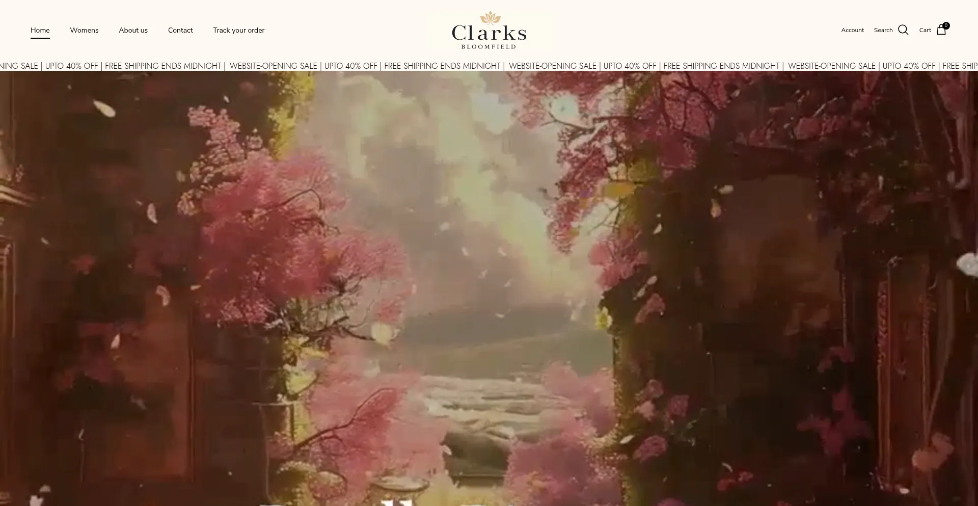 Website screenshot of Clarks-bloomfield.com