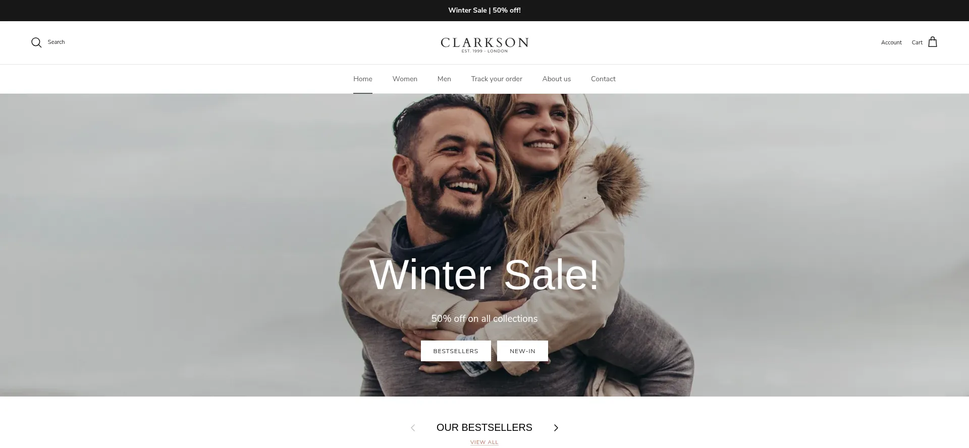 Website screenshot of Clarkson-fashion.uk