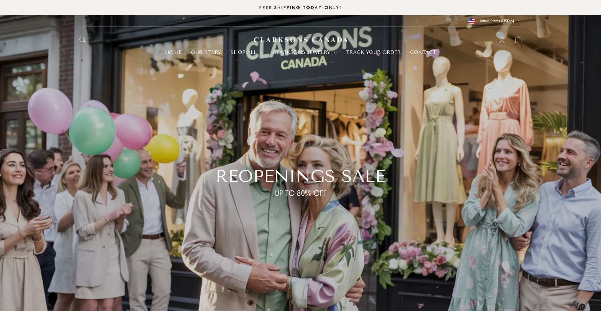 Website screenshot of Clarksons-canada.com