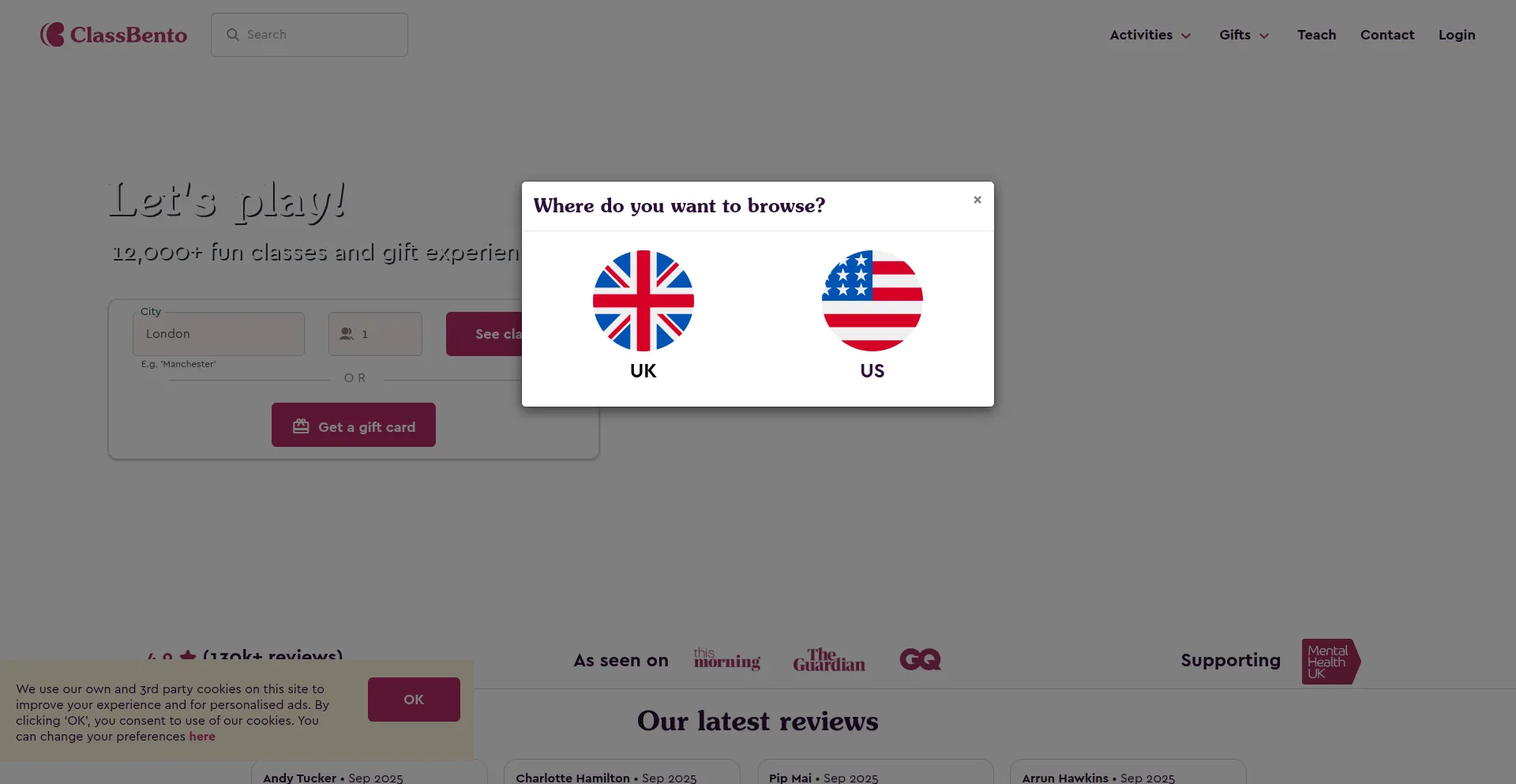 Classbento.co.uk Screenshot