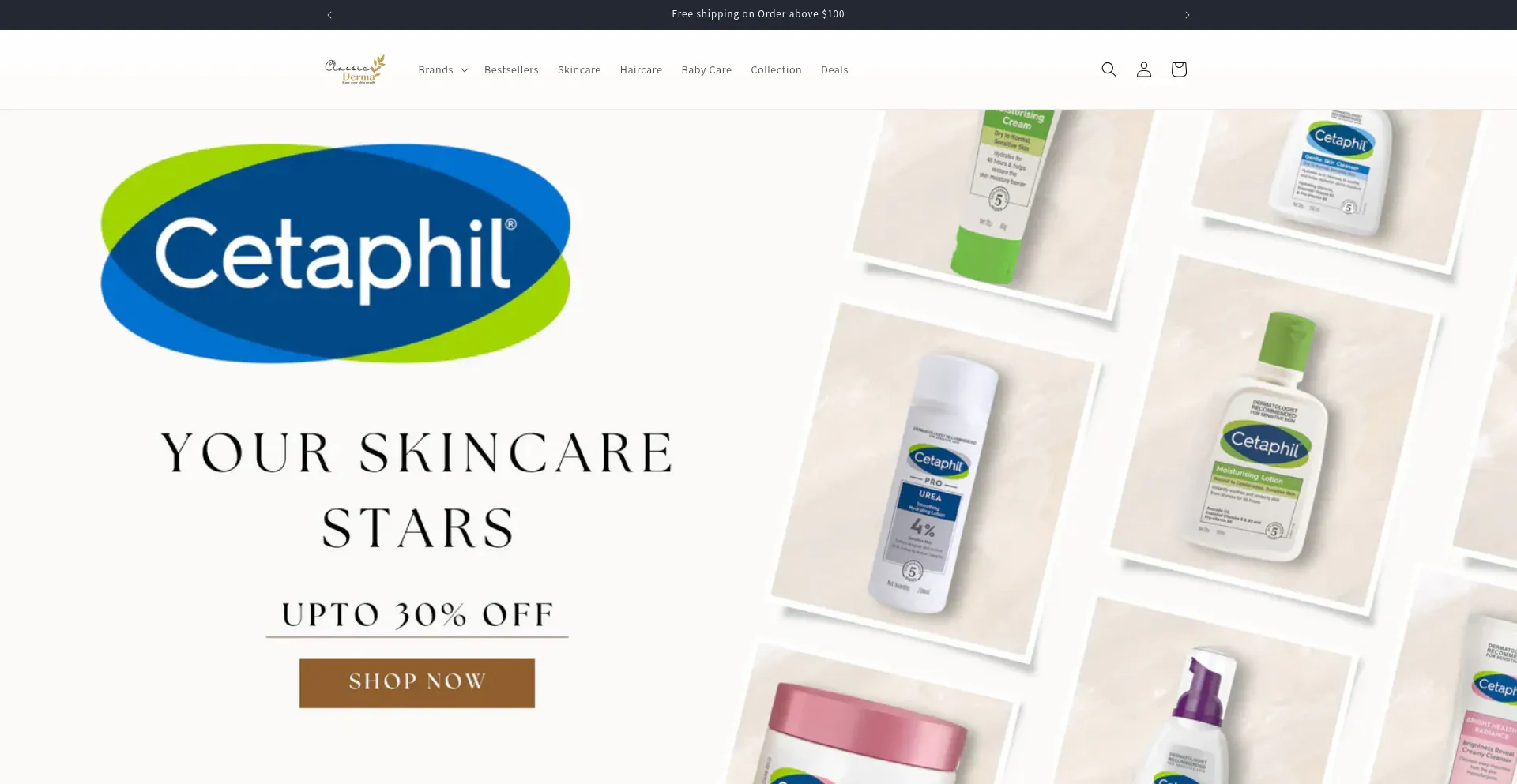Website screenshot of Classicderma.com