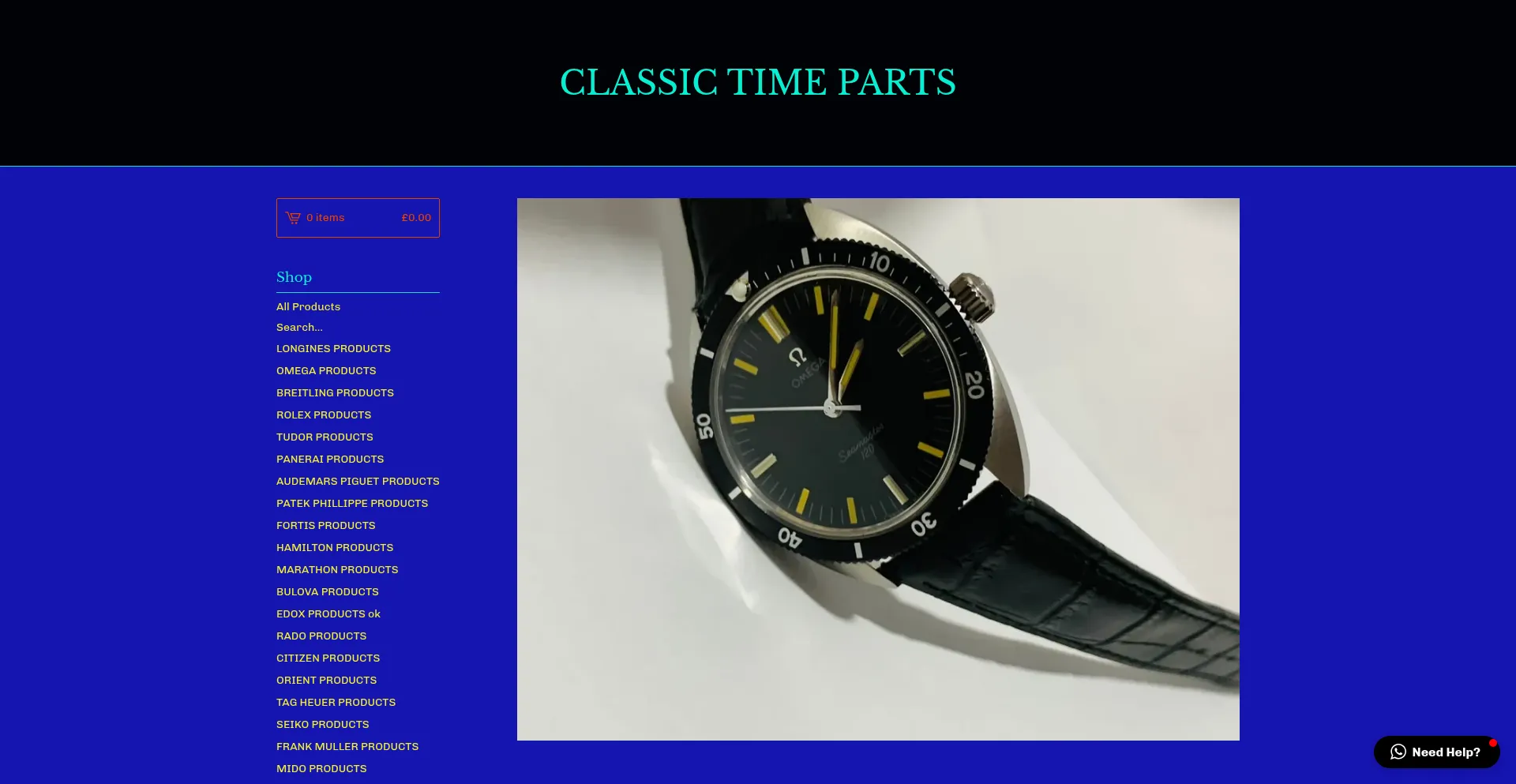 Website screenshot of Classictimeparts.co.uk