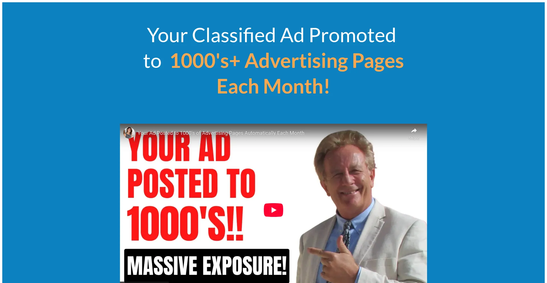 Website screenshot of Classifiedsubmissions.com
