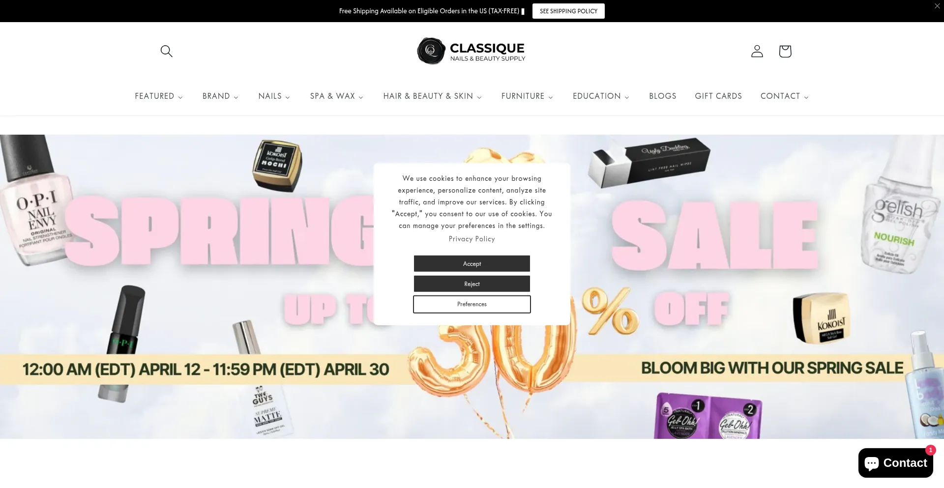 Website screenshot of Classiquesupply.com