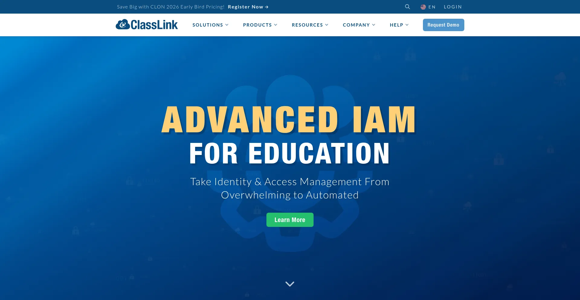 Website screenshot of Classlink.com