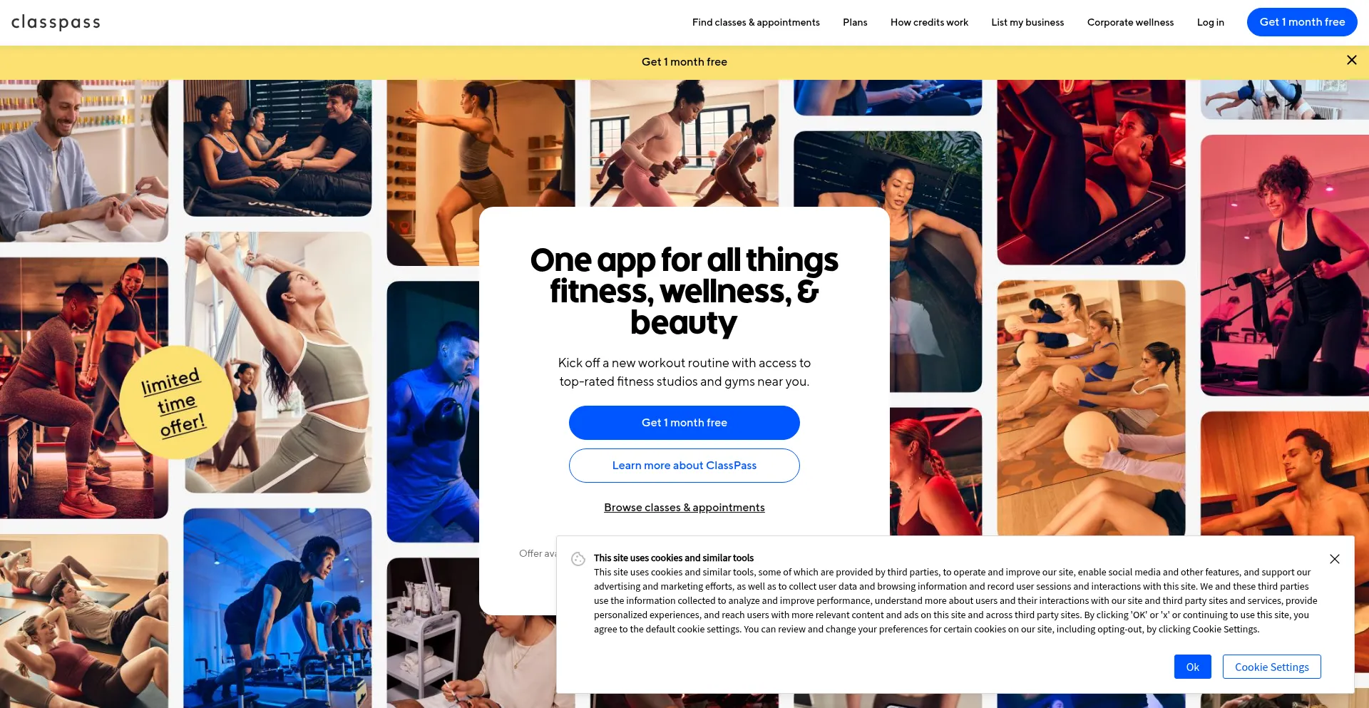 Classpass.com Screenshot