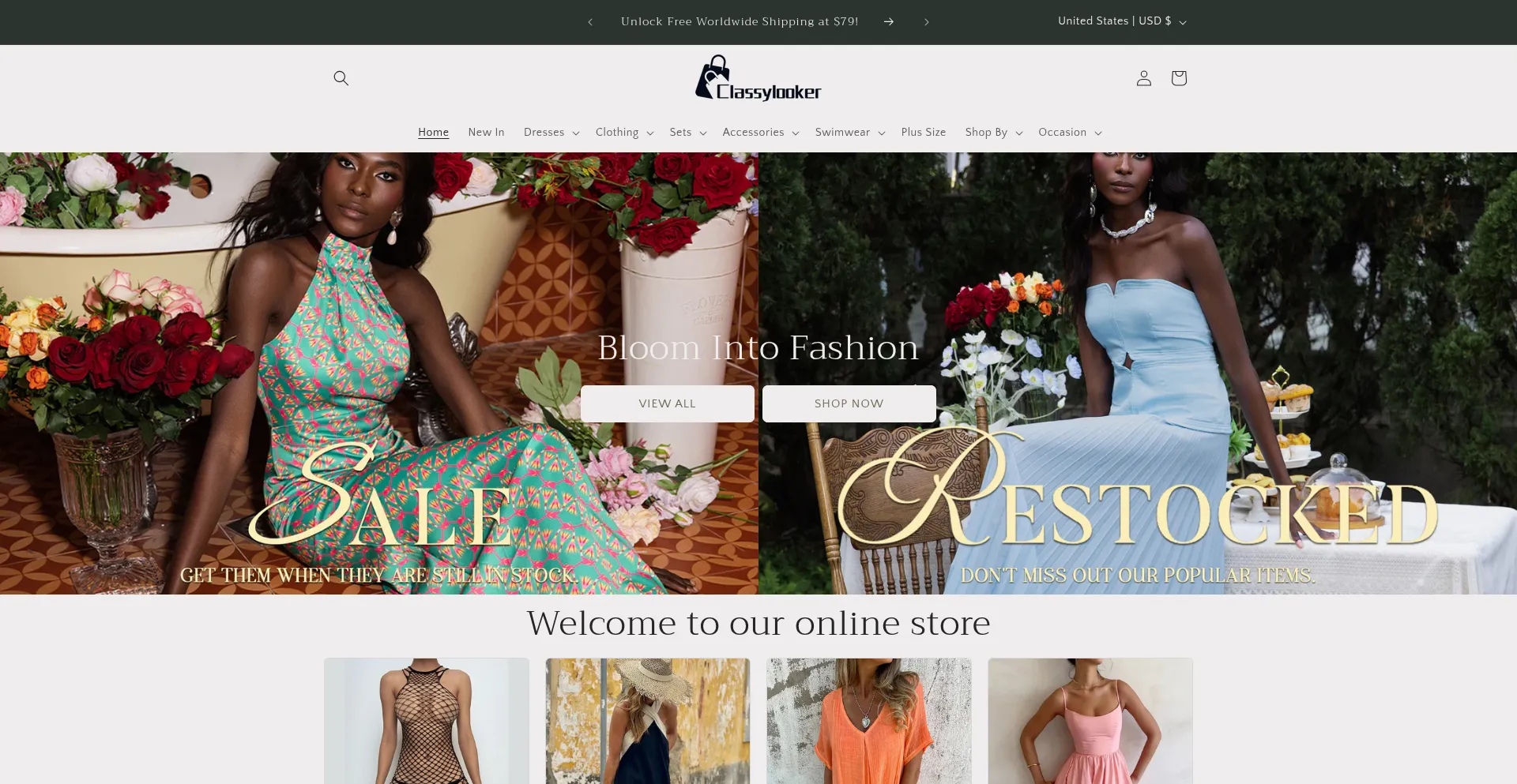 Website screenshot of Classylooker.com