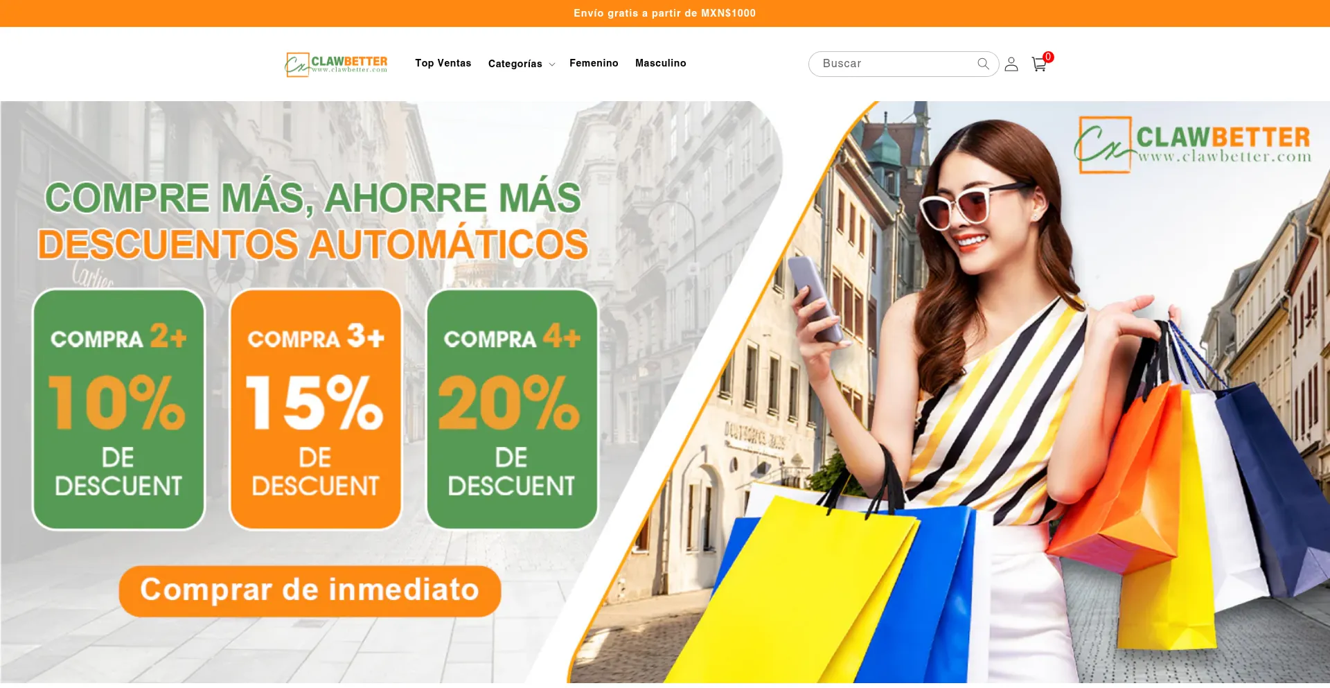 Website screenshot of Clawbetter.com