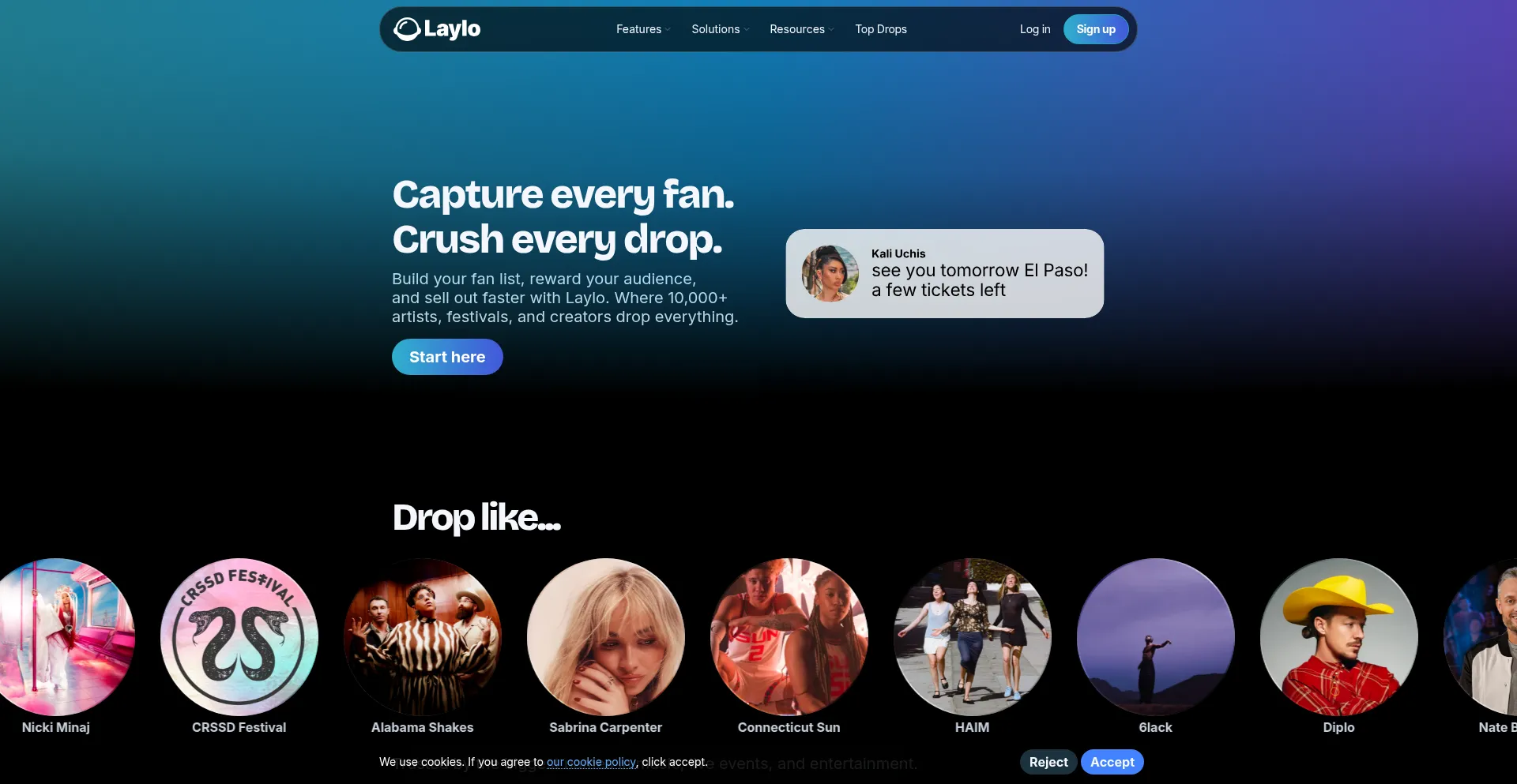 Clbn.laylo.co Screenshot