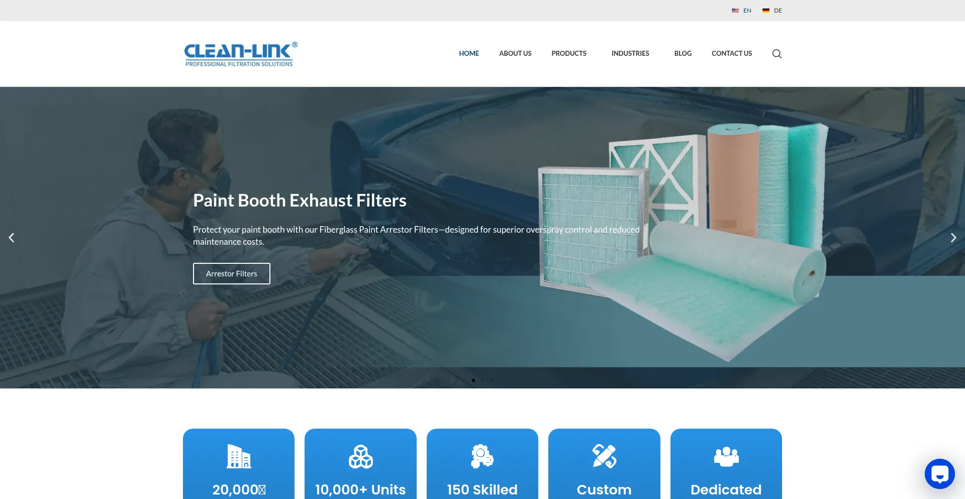 Website screenshot of Clean-link.com