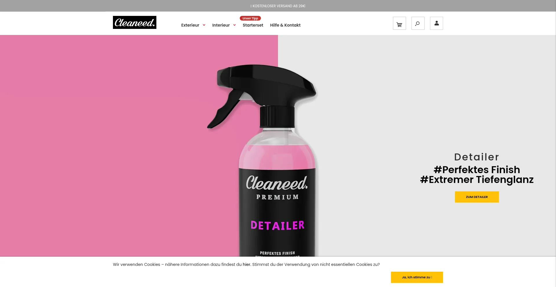 Website screenshot of Cleaneed.de