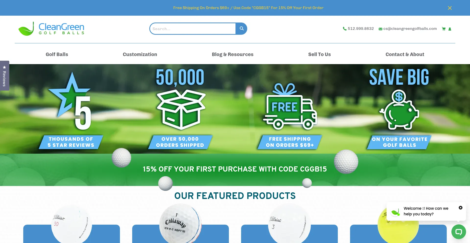 Cleangreengolfballs.com Screenshot