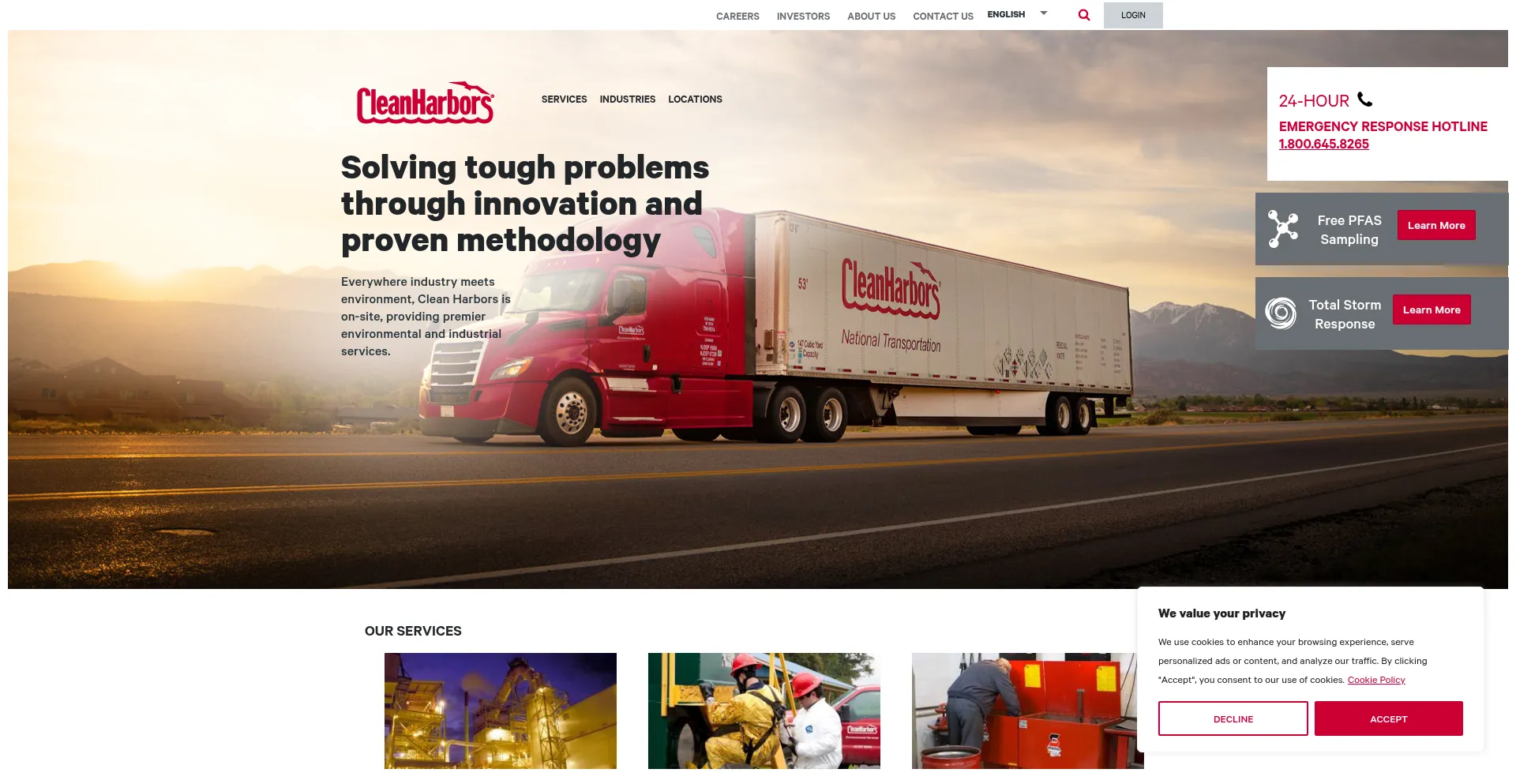 Website screenshot of Cleanharbors.com