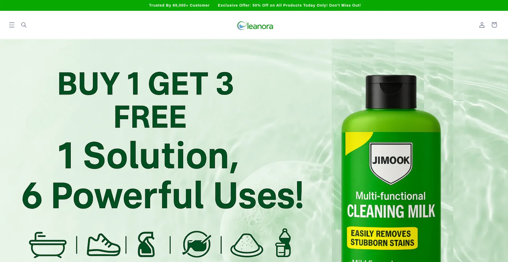 Website screenshot of Cleanora.in